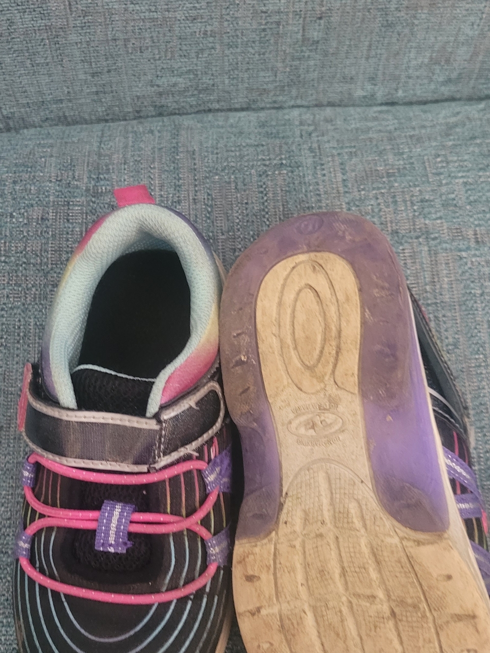 Athletic Works Kids Black Pink Purple Sneakers